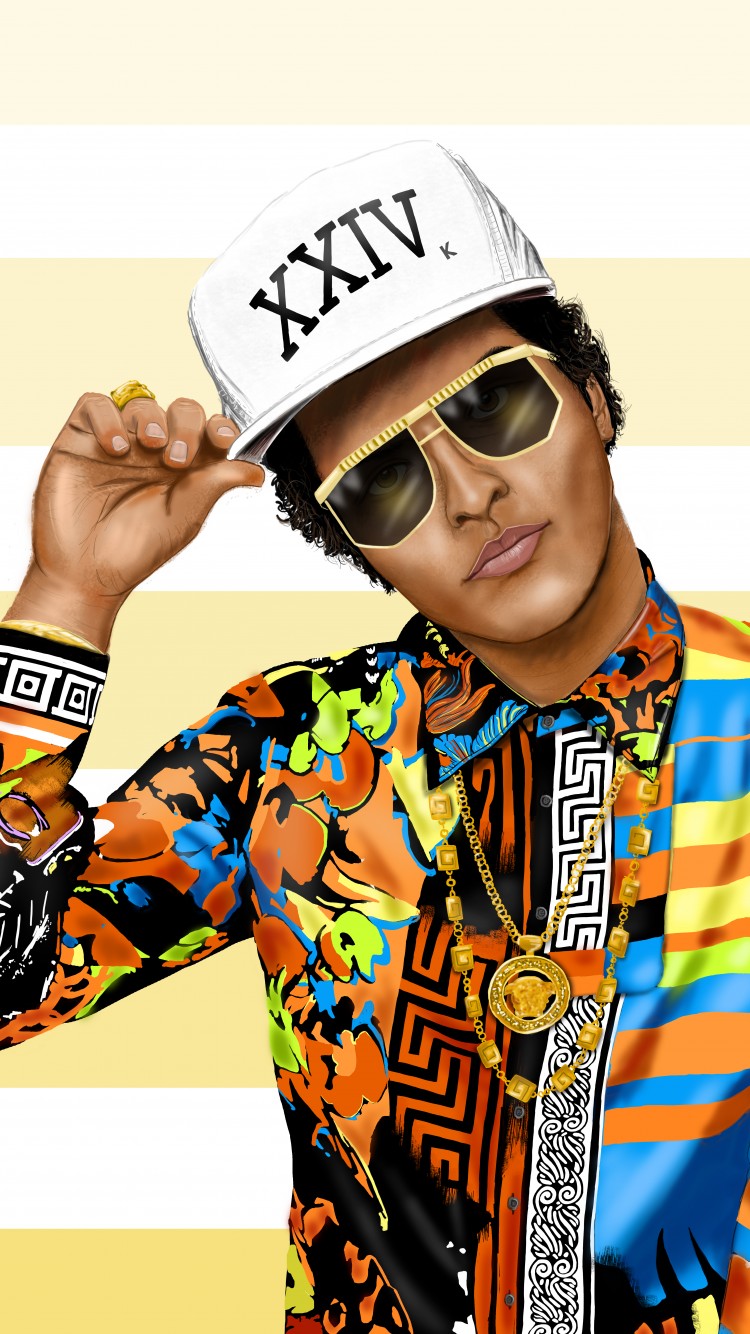 Bruno Mars Illustration Iphone 6 Wallpaper Thewallpaperkid Com